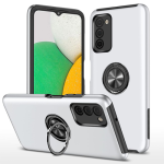 Hybrid Shock Absorbing Case with Kickstand for Samsung Galaxy A03S - Silver