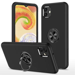 Hybrid Shock Absorbing Case with Kickstand for Samsung Galaxy A07 - Black