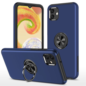 Hybrid Shock Absorbing Case with Kickstand for Samsung Galaxy A07 - Navy Blue
