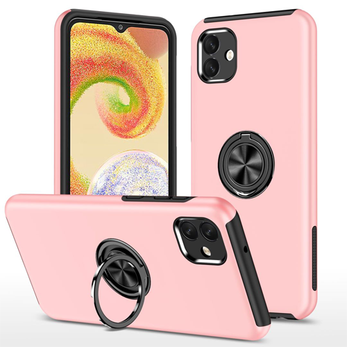 Hybrid Shock Absorbing Case with Kickstand for Samsung Galaxy A07 - Pink