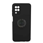 Hybrid Shock Absorbing Case with Kickstand for Samsung Galaxy A12 - Black