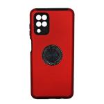 Hybrid Shock Absorbing Case with Kickstand for Samsung Galaxy A12 - Red