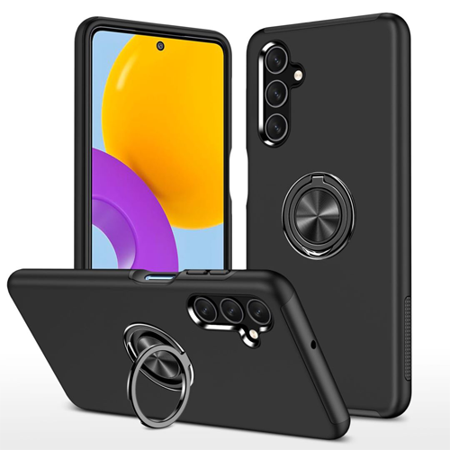 Hybrid Shock Absorbing Case with Kickstand for Samsung Galaxy A24 - Black