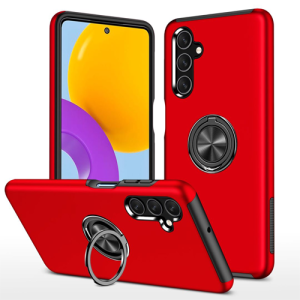 Hybrid Shock Absorbing Case with Kickstand for Samsung Galaxy A24 - Red