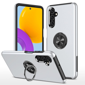 Hybrid Shock Absorbing Case with Kickstand for Samsung Galaxy A24 - Silver