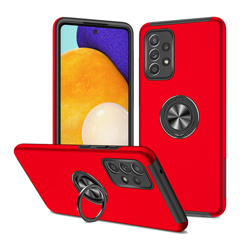 Hybrid Shock Absorbing Case with Kickstand for Samsung Galaxy A53 5G - Red