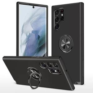 Hybrid Shock Absorbing Case with Kickstand for Samsung Galaxy S21 Ultra - Black