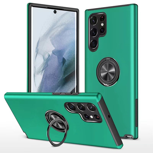 Hybrid Shock Absorbing Case with Kickstand for Samsung Galaxy S25 Ultra - Green