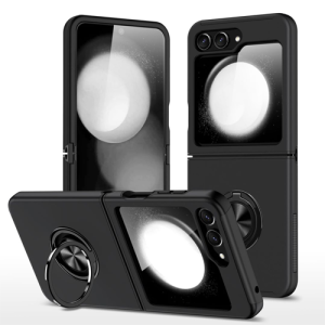 Hybrid Shock Absorbing Case with Kickstand for Samsung Galaxy Z Flip5 - Black