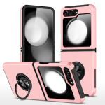 Hybrid Shock Absorbing Case with Kickstand for Samsung Galaxy Z Flip5 - Pink