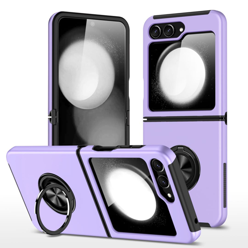 Hybrid Shock Absorbing Case with Kickstand for Samsung Galaxy Z Flip 7 - Purple