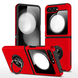 Hybrid Shock Absorbing Case with Kickstand for Samsung Galaxy Z Flip 7 - Red