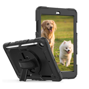 Impact Rugged Hard Case with Hand Strap for Samsung Galaxy Tab S10 FE (X520) / S10 Lite (X400) / S9 (X710) / S9 FE (X510)  - Black