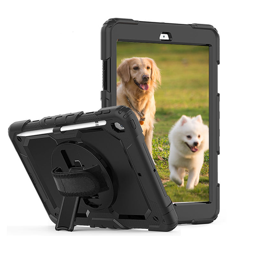 Impact Rugged Hard Case with Hand Strap for Samsung Galaxy Tab S10 FE (X520) / S10 Lite (X400) / S9 (X710) / S9 FE (X510)  - Black