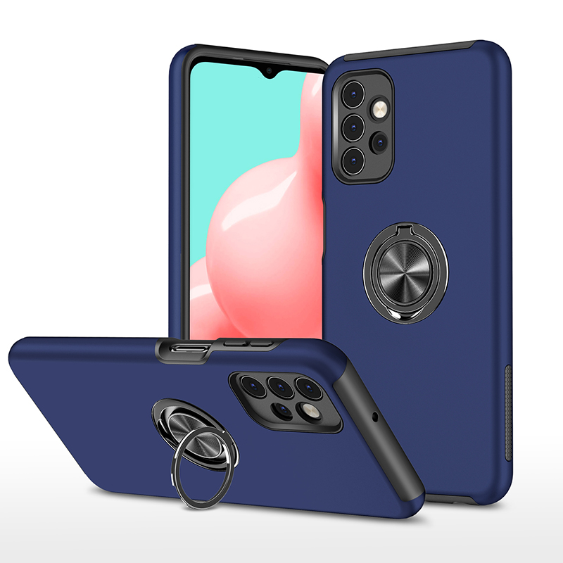 Hybrid Shock Absorbing Case with Kickstand for Samsung Galaxy A51 4G - Navy Blue