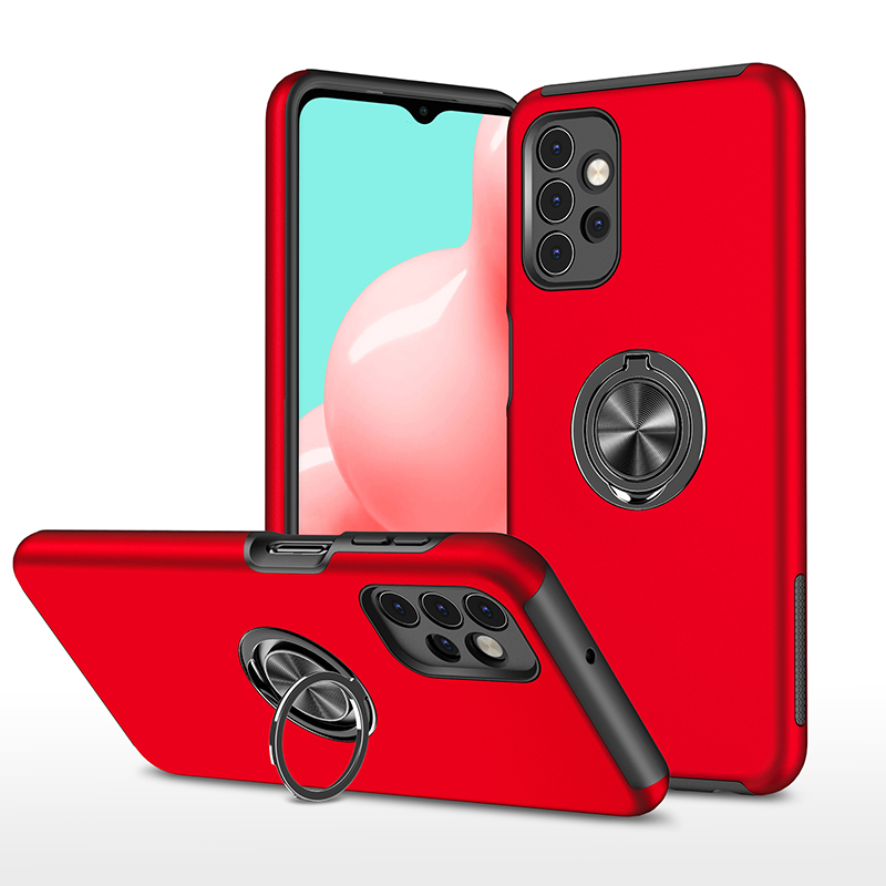 Hybrid Shock Absorbing Case with Kickstand for Samsung Galaxy A20 / A30 / A50 - Red