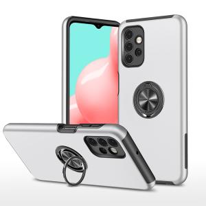 Hybrid Shock Absorbing Case with Kickstand for Samsung Galaxy A32 5G - Silver