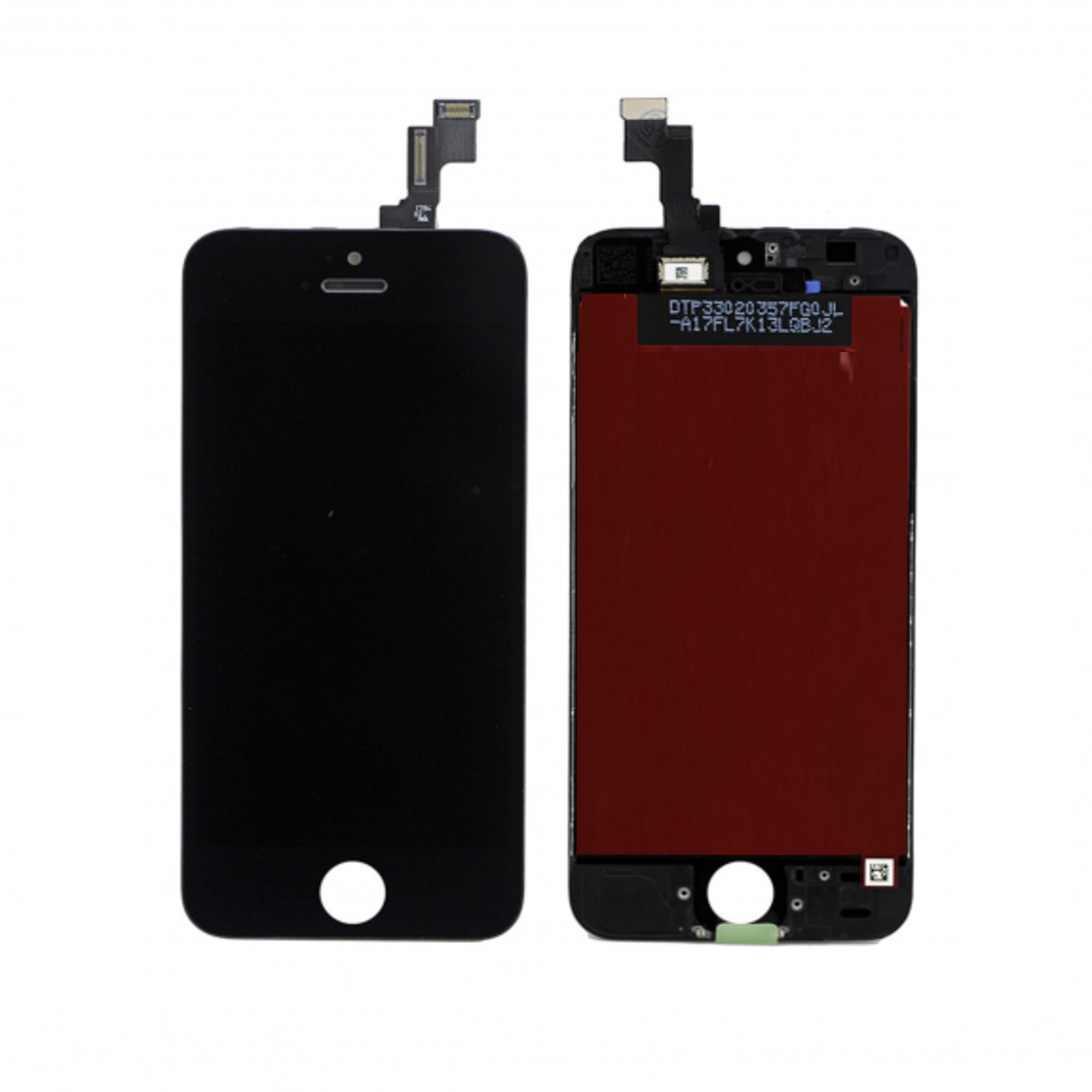 LCD Assembly with Steel Plate Compatible for iPhone 5S / SE (2016) (Aftermarket) - Black