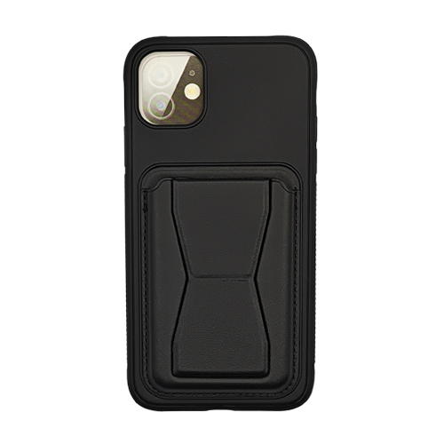 Leather Armor with Holder Case for Apple iPhone 11 - Black