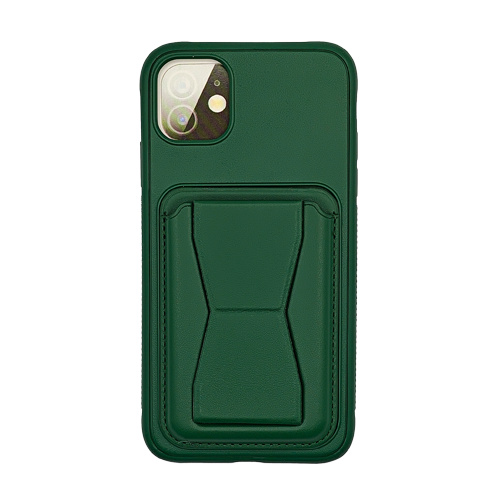 Leather Armor with Holder Case for Apple iPhone 11 - Green
