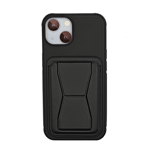 Leather Armor with Holder Case for Apple iPhone 13 / 14 - Black
