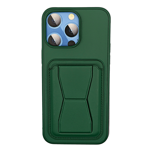 Leather Armor with Holder Case for Apple iPhone 15 Pro - Green