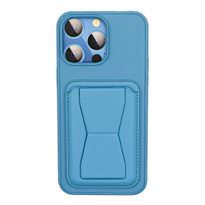 Leather Armor with Holder Case for Apple iPhone 14 Pro Max - Light Blue