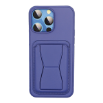 Leather Armor with Holder Case for Apple iPhone 14 Pro Max - Light Purple