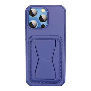 Leather Armor with Holder Case for Apple iPhone 12 / 12 Pro - Light Purple