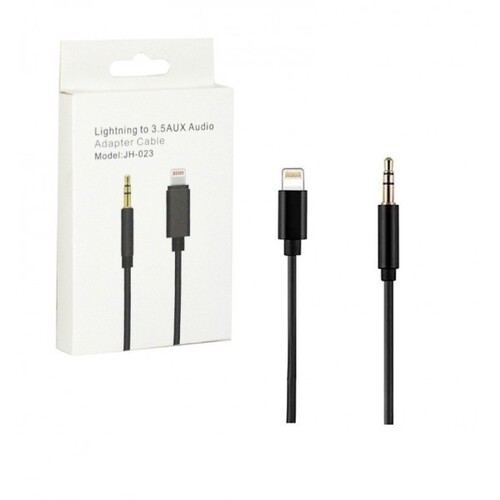 Lightning To 3.5mm Aux Adapter Cable - Black