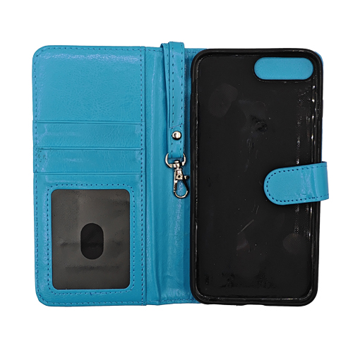 Magnetic Detachable Leather Wallet Case for Apple iPhone 7 Plus / 8 Plus - Light Blue