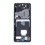 Mid-Frame Housing With Small Parts and Adhesive Pre-Installed Compatible for Samsung Galaxy S21 Ultra 5G - Black