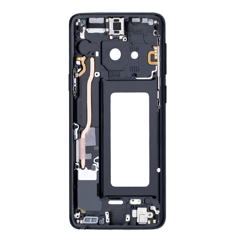 Mid-Frame Housing With Small Parts and Adhesive Pre-Installed Compatible for Samsung Galaxy S9 - Black