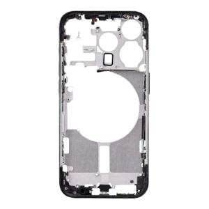 Mid-Frame Housing with Hard Buttons and Sim Tray Compatible for Apple iPhone 15 Pro - Black Titanium