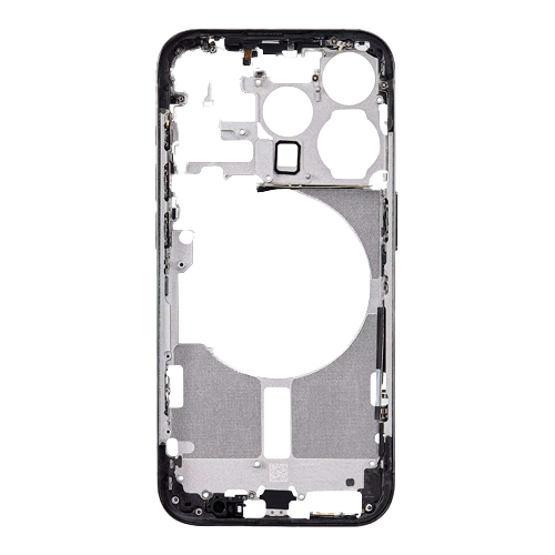 Mid-Frame Housing with Hard Buttons and Sim Tray Compatible for Apple iPhone 15 Pro - Black Titanium