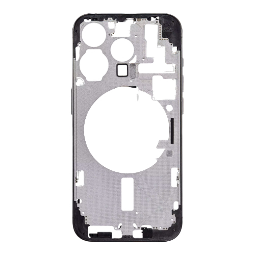 Mid-Frame Housing with Hard Buttons and Sim Tray Compatible for Apple iPhone 15 Pro - Black Titanium
