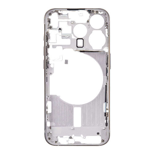 Mid-Frame Housing with Hard Buttons and Sim Tray Compatible for Apple iPhone 15 Pro - Natural Titanium