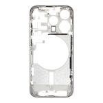 Mid-Frame Housing with Hard Buttons and Sim Tray Compatible for Apple iPhone 15 Pro - White Titanium