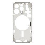 Mid-Frame Housing with Hard Buttons and Sim Tray Compatible for Apple iPhone 15 Pro - White Titanium