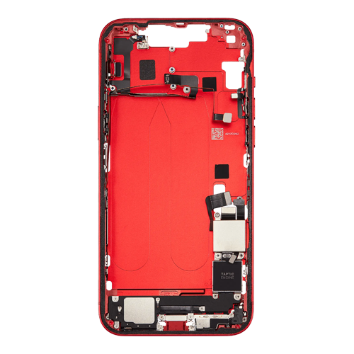 Mid-Frame Housing with Small Parts Pre-Installed Compatible for Apple iPhone 14 Plus - Red