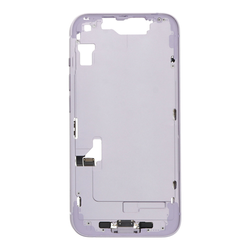 Mid-Frame Housing with Small Parts Pre-Installed Compatible for Apple iPhone 14 - Purple