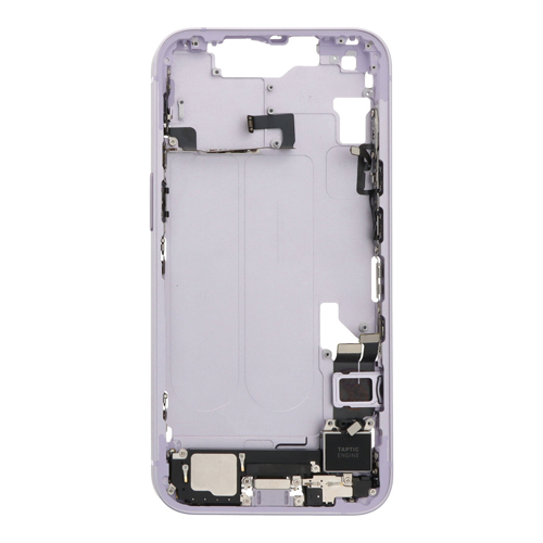 Mid-Frame Housing with Small Parts Pre-Installed Compatible for Apple iPhone 14 - Purple