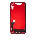 Mid-Frame Housing with Small Parts Pre-Installed Compatible for Apple iPhone 14 - Red
