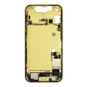 Mid-Frame Housing with Small Parts Pre-Installed Compatible for Apple iPhone 14 - Yellow