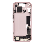 Mid-Frame Housing with Small Parts Pre-Installed Compatible for Apple iPhone 15 - Pink