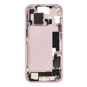 Mid-Frame Housing with Small Parts Pre-Installed Compatible for Apple iPhone 15 - Pink