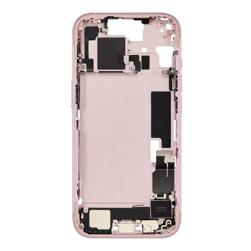 Mid-Frame Housing with Small Parts Pre-Installed Compatible for Apple iPhone 15 - Pink
