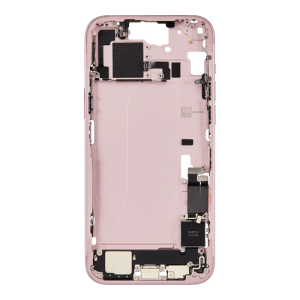 Mid-Frame Housing with Small Parts Pre-Installed Compatible for Apple iPhone 15 Plus - Pink
