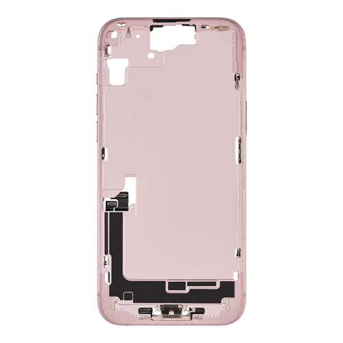 Mid-Frame Housing with Small Parts Pre-Installed Compatible for Apple iPhone 15 Plus - Pink