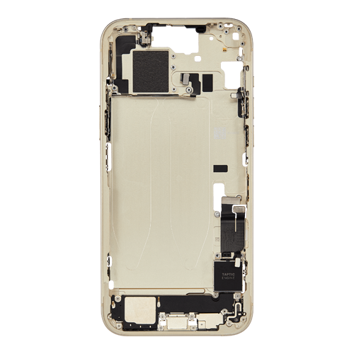 Mid-Frame Housing with Small Parts Pre-Installed Compatible for Apple iPhone 15 Plus - Yellow